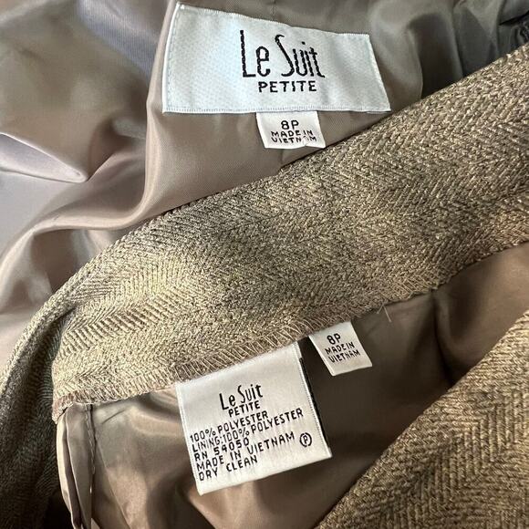 Le Suit Classic Neutral Blazer and Dress Pants Business Suit Set Women's 8P - Picture 11 of 13